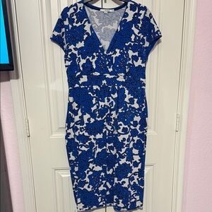 Boden Blue and White Midi Dress